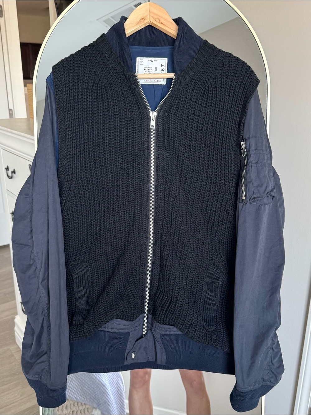 Sacai Men’s SS15 Knit Panel / Docking MA-1 Flight Jacket